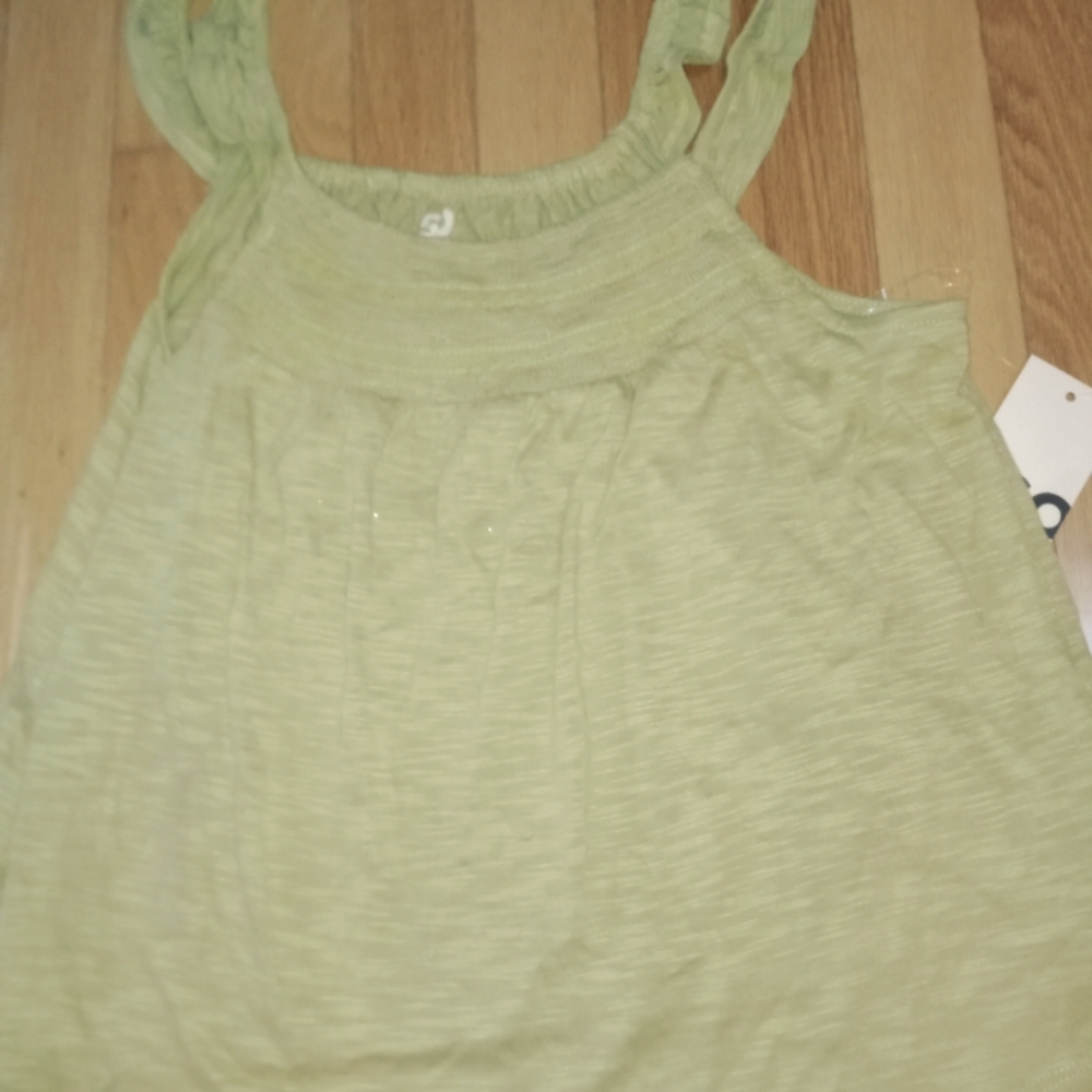 SO Smocked tank Med Lime green